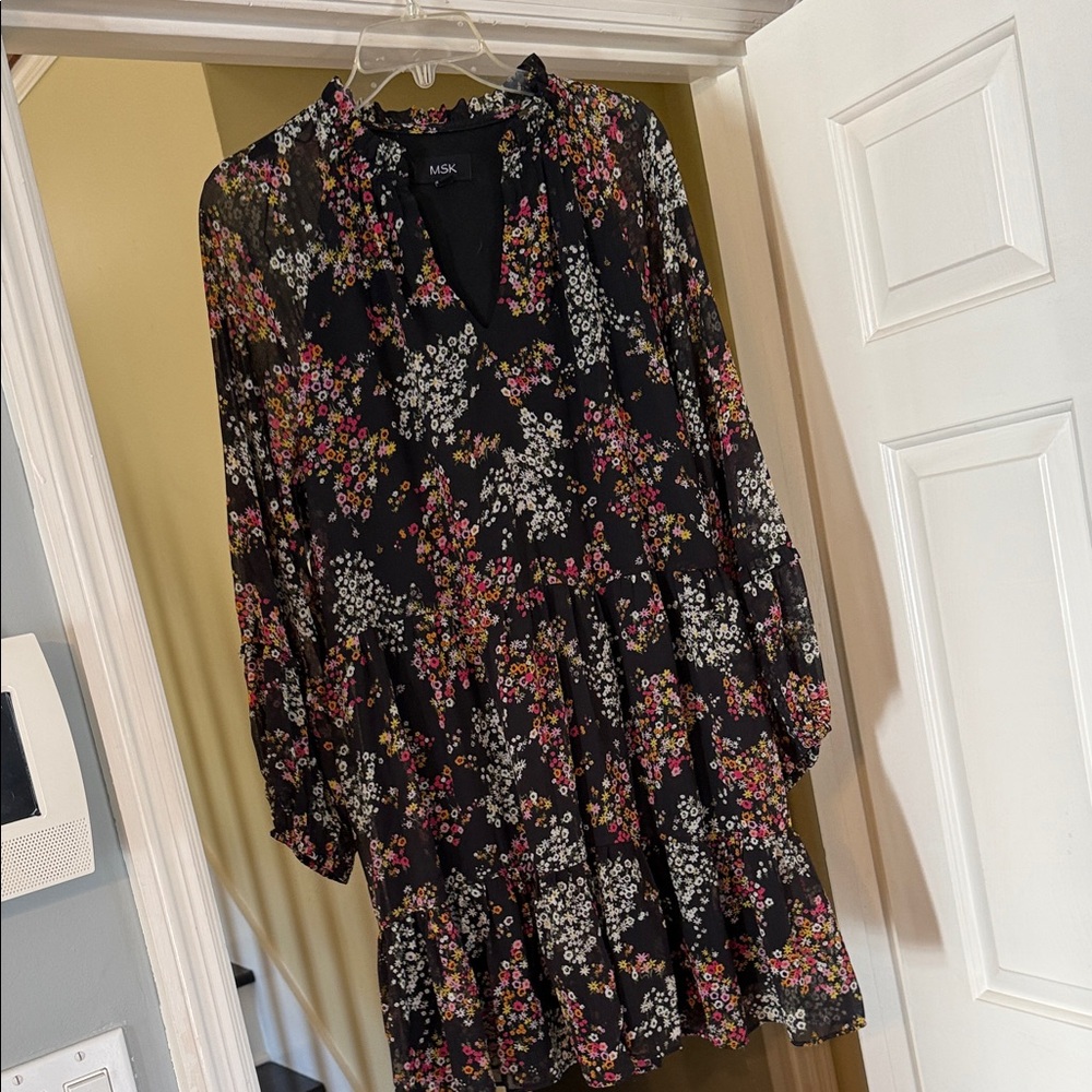 Floral Black Dress